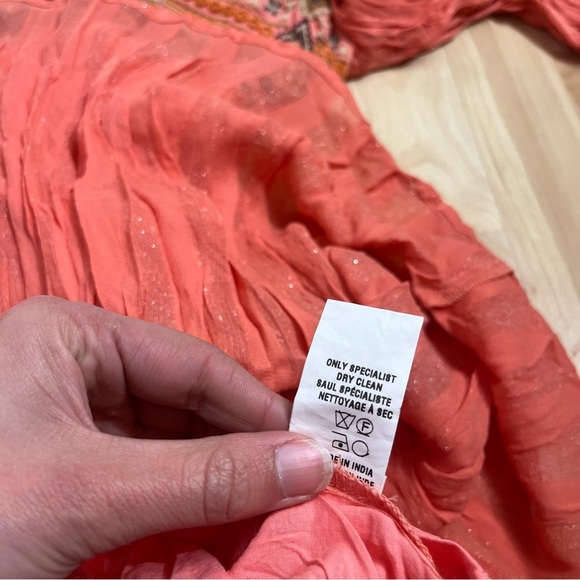 Anthropologie Norah Boho Long Sleeve Tiered Embroidered Mini Dress Size XSmall - Picture 7 of 8